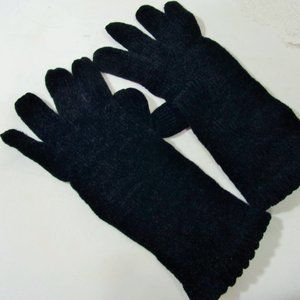 Longer Wrist Black Knit Gloves NWOT